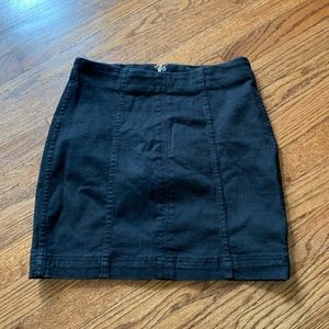 FREE PEOPLE Black Jean Skirt